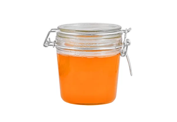 玻璃罐蜂蜜 — 图库照片