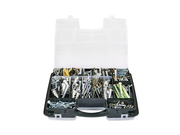 stock image Screw in plastic organizer box