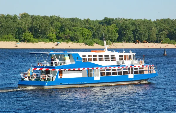 Motor travel river ship — Stock Photo, Image