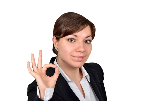 Woman showing okay gesture — Stock Photo, Image