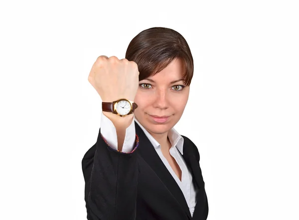 Kobieta wyświetlone strony z zegarka — Zdjęcie stockowe
