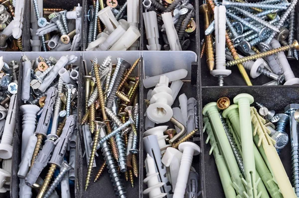 stock image Screw in plastic organizer box