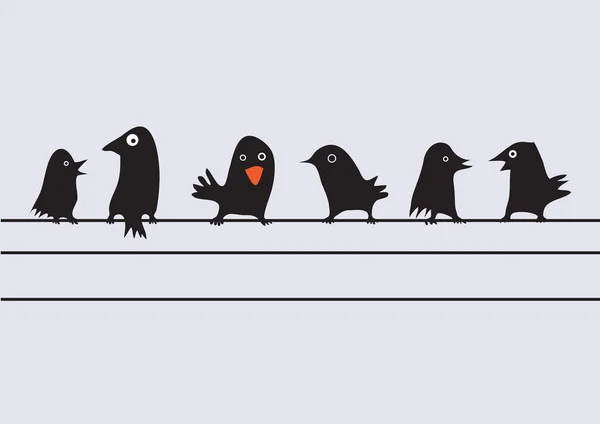 Svarta fåglar — Stock vektor