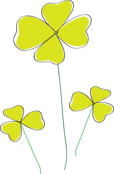 Trois trèfle vert — Image vectorielle