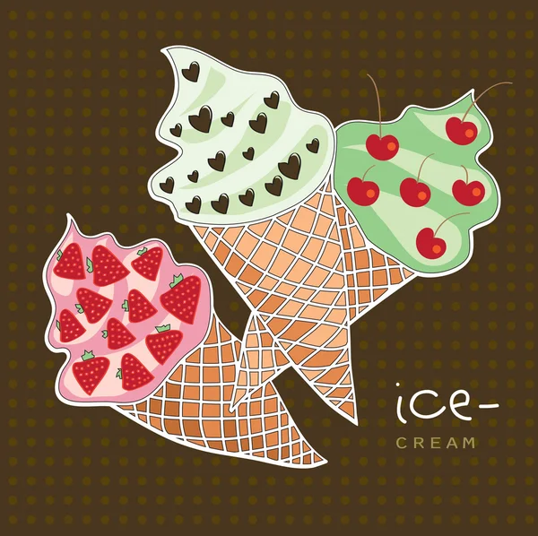 Три мороженых — стоковый вектор