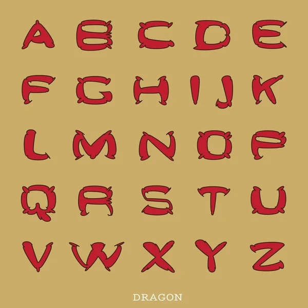 Imprimir "dragón " — Vector de stock