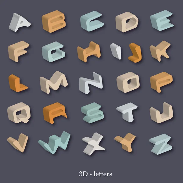 3D-алфавит — стоковый вектор