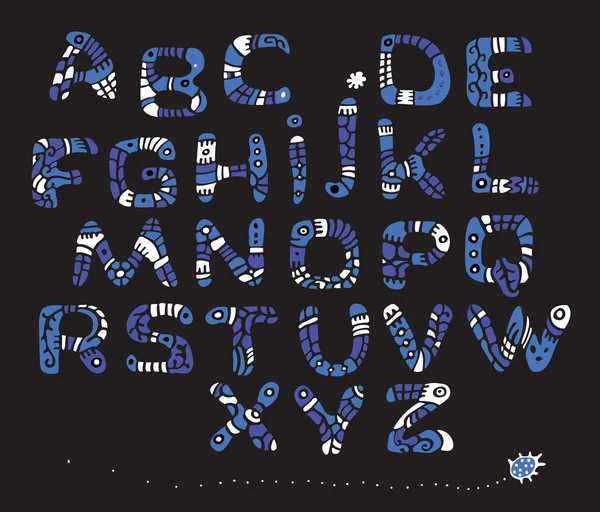 Blauw lettertype — Stockvector
