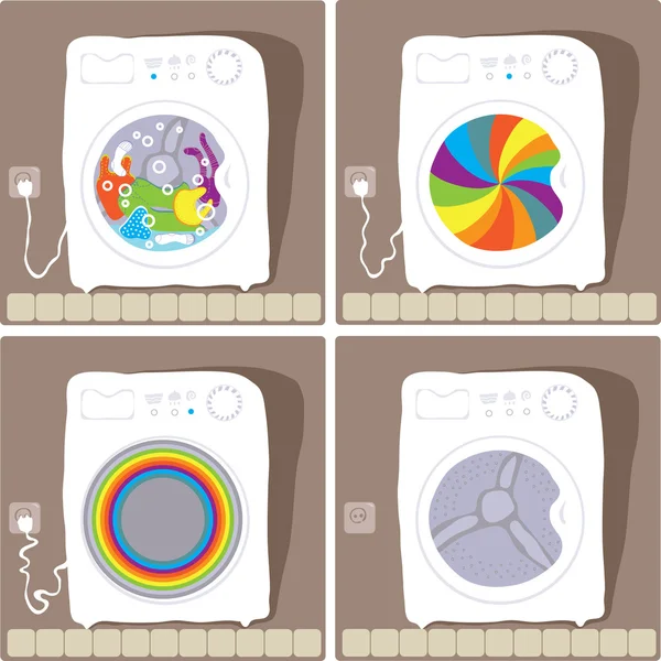 Processos de lavagem automática — Vetor de Stock