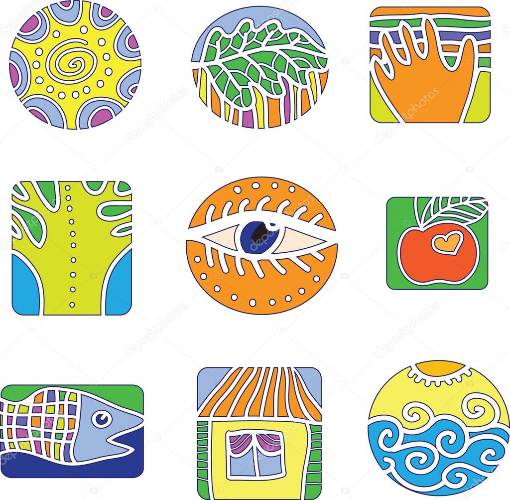 A set of vector design elements. Environment and