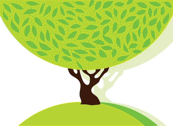 Tree with green leafage. — Stock Vector