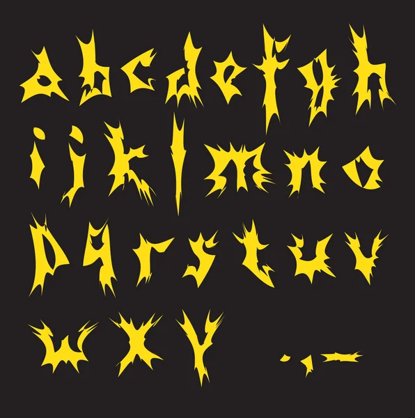 Gele alfabet. — Stockvector