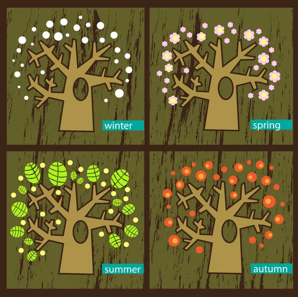 stock vector Four trees