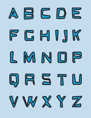 Blue alphabet clipart