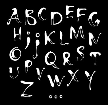 Calligraphy alphabet clipart