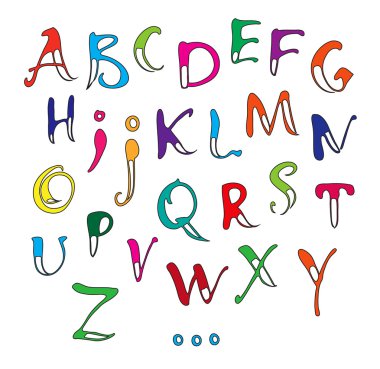 Calligraphy alphabet clipart