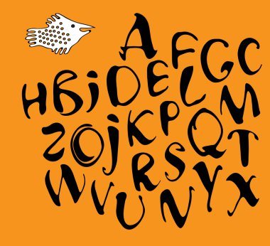 Calligraphy alphabet clipart