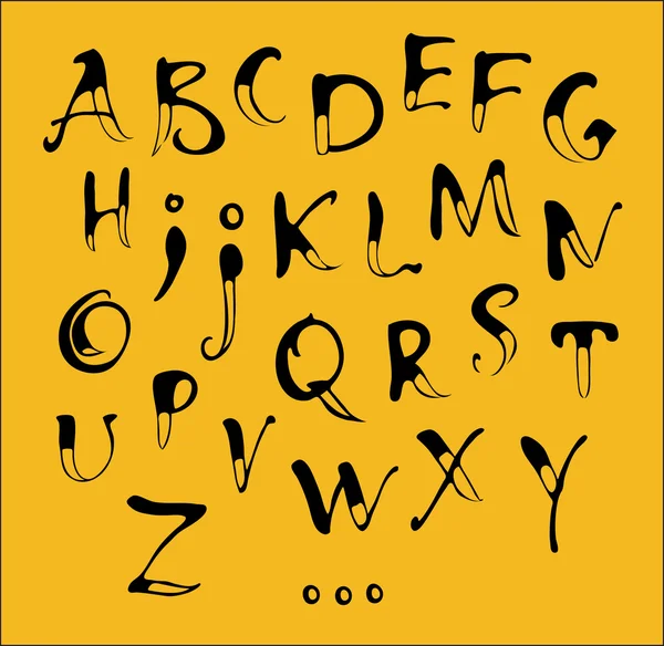 Alfabeto caligráfico — Vetor de Stock
