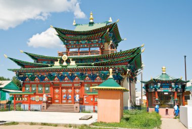 Building exterior of Buddhist monastery clipart