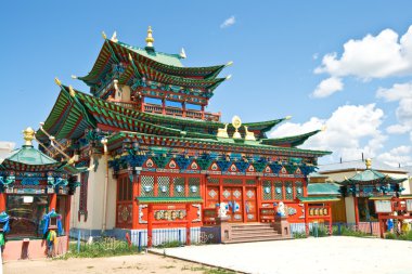 Building exterior of Buddhist monastery clipart