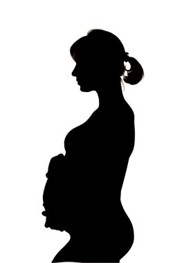 Silhouette of the pregnant woman clipart