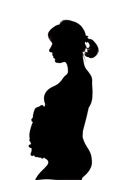 Silhouette of the pregnant woman — Stock Photo, Image