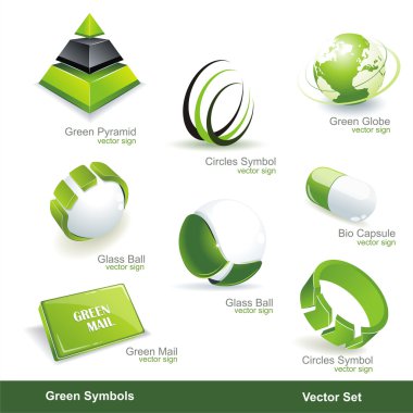 Eco related symbols and icons clipart