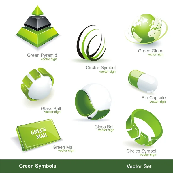 Eco kapcsolódó szimbólumok és ikonok — Stock Vector