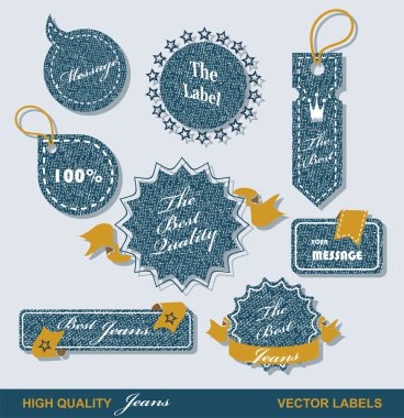 Vintage Styled Premium Quality Labels and Ribbons collection with black grungy design. clipart