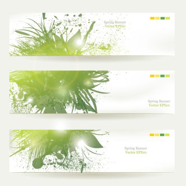 Set of three banners clipart