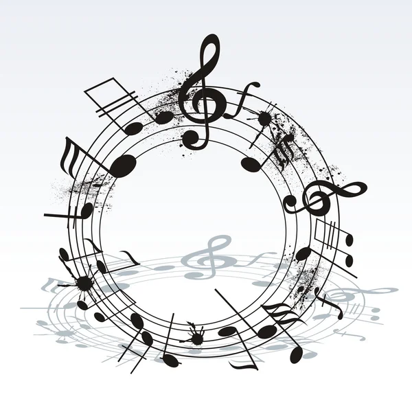 Notes de musique tordues en spirale — Image vectorielle