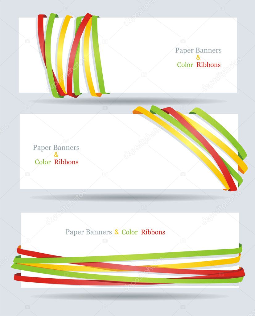 Ribbon and banner collection. Vector bookmarks.