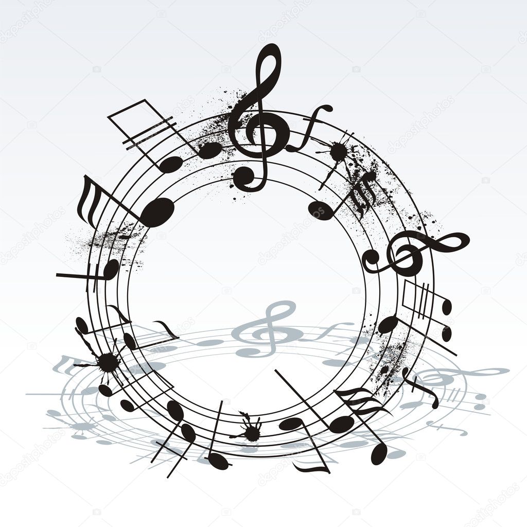 music notes spiral