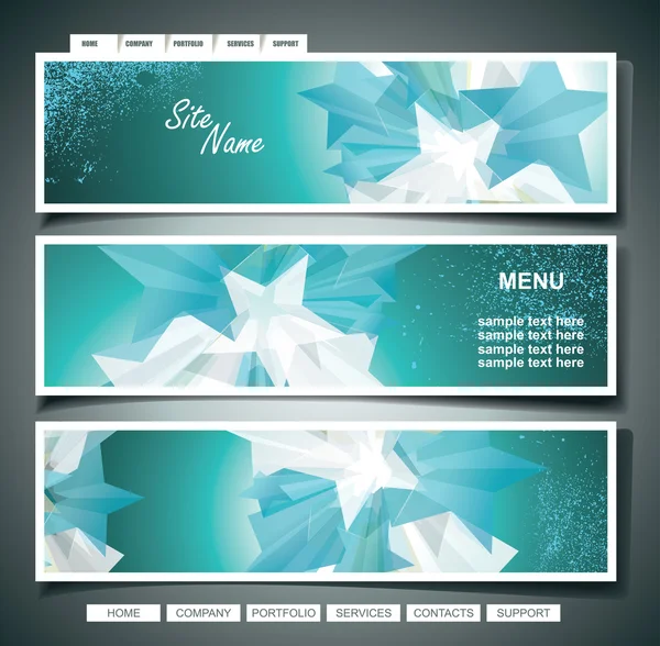 Stars Banner Set. Vector Illustration — Stock Vector