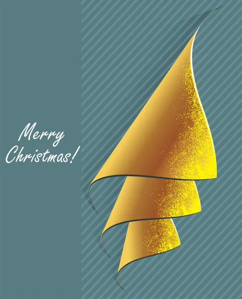 丸まった角紙から形成される創造的なクリスマス ツリー — ストックベクタ
