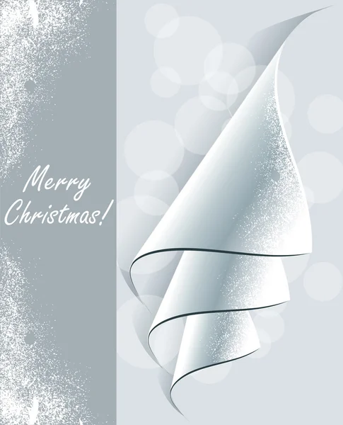 丸まった角紙から形成される創造的なクリスマス ツリー — ストックベクタ