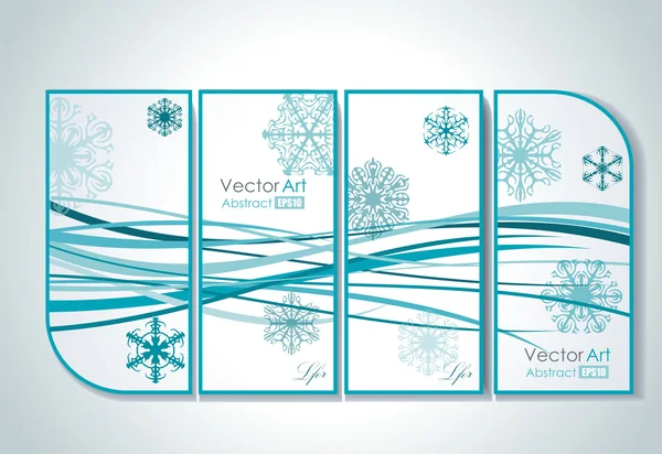 Moderna banners med snöflingor — Stock vektor