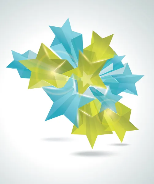 3D cam yıldız — Stok Vektör