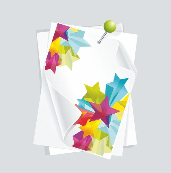 Papier blanc étoiles en verre 3d — Image vectorielle
