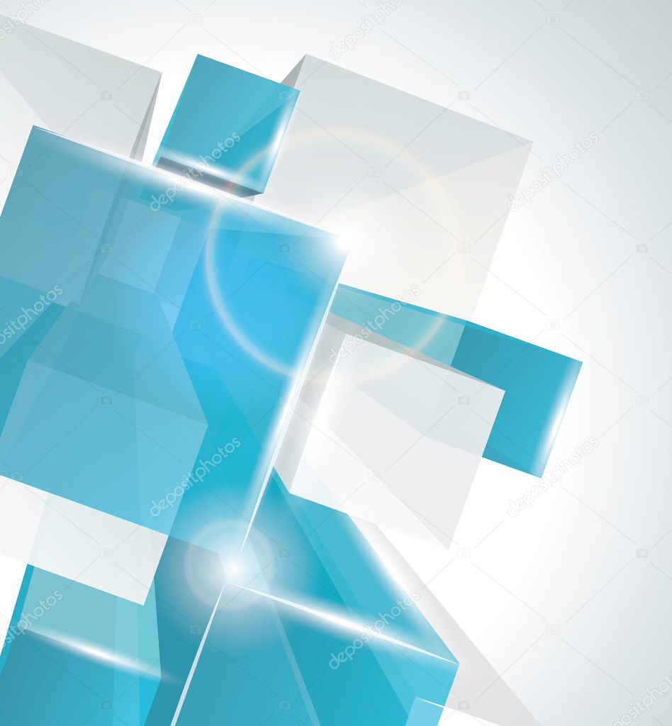 3D glass rectangles abstract background