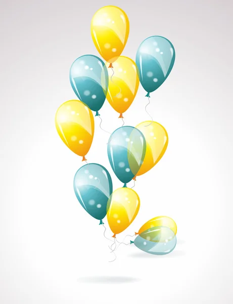 Κάρτα γενεθλίων, με μπαλόνια — Διανυσματικό Αρχείο