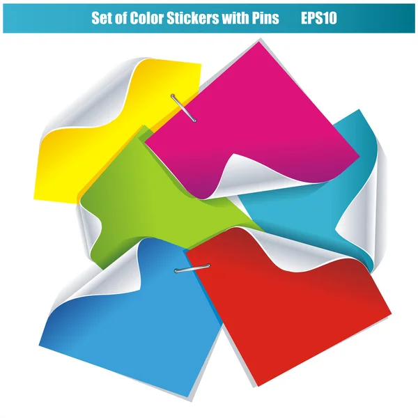 Set de pegatinas de color — Vector de stock