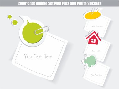 Vector set of speech bubbles & white stickers clipart