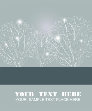 Abstract fluffy white trees clipart