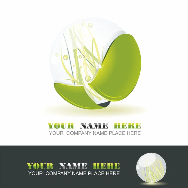Sphère avec herbe à l'intérieur — Image vectorielle