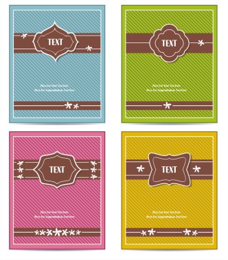 Old vintage book cover set clipart