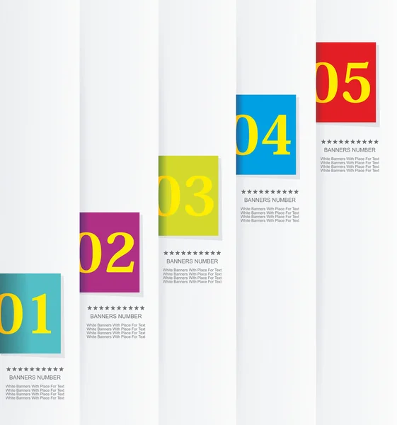 Modèle de conception bannières numérotées. — Image vectorielle
