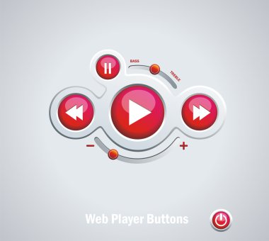 Light Web Elements: Buttons, Switchers, Player, Audio clipart