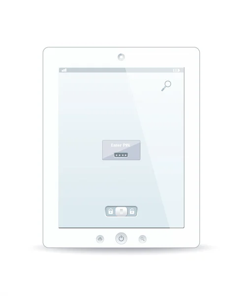 Tablette PC blanche sur fond blanc — Image vectorielle