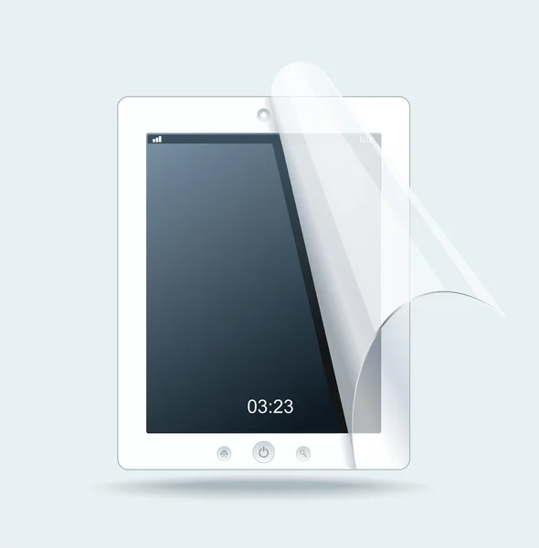 Beyaz arkaplanda beyaz tablet — Stok Vektör